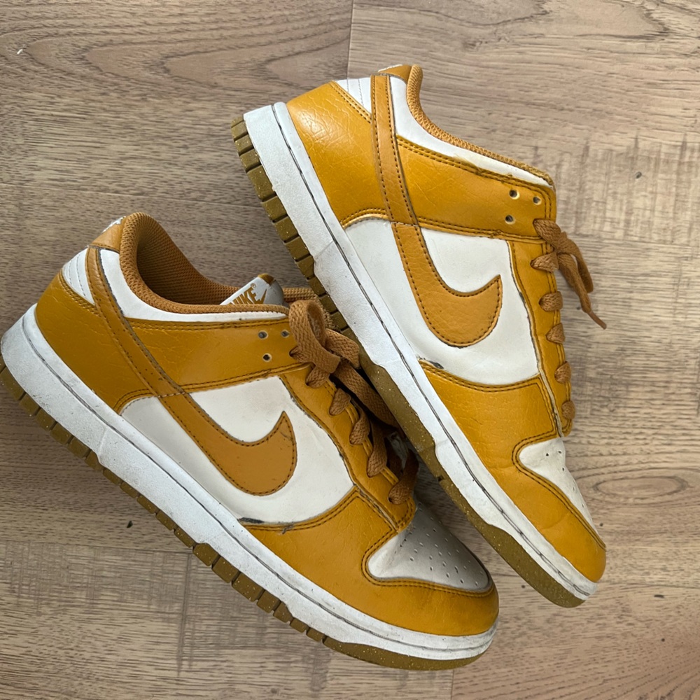 Nike dunks mustard and white 8.5 low tops